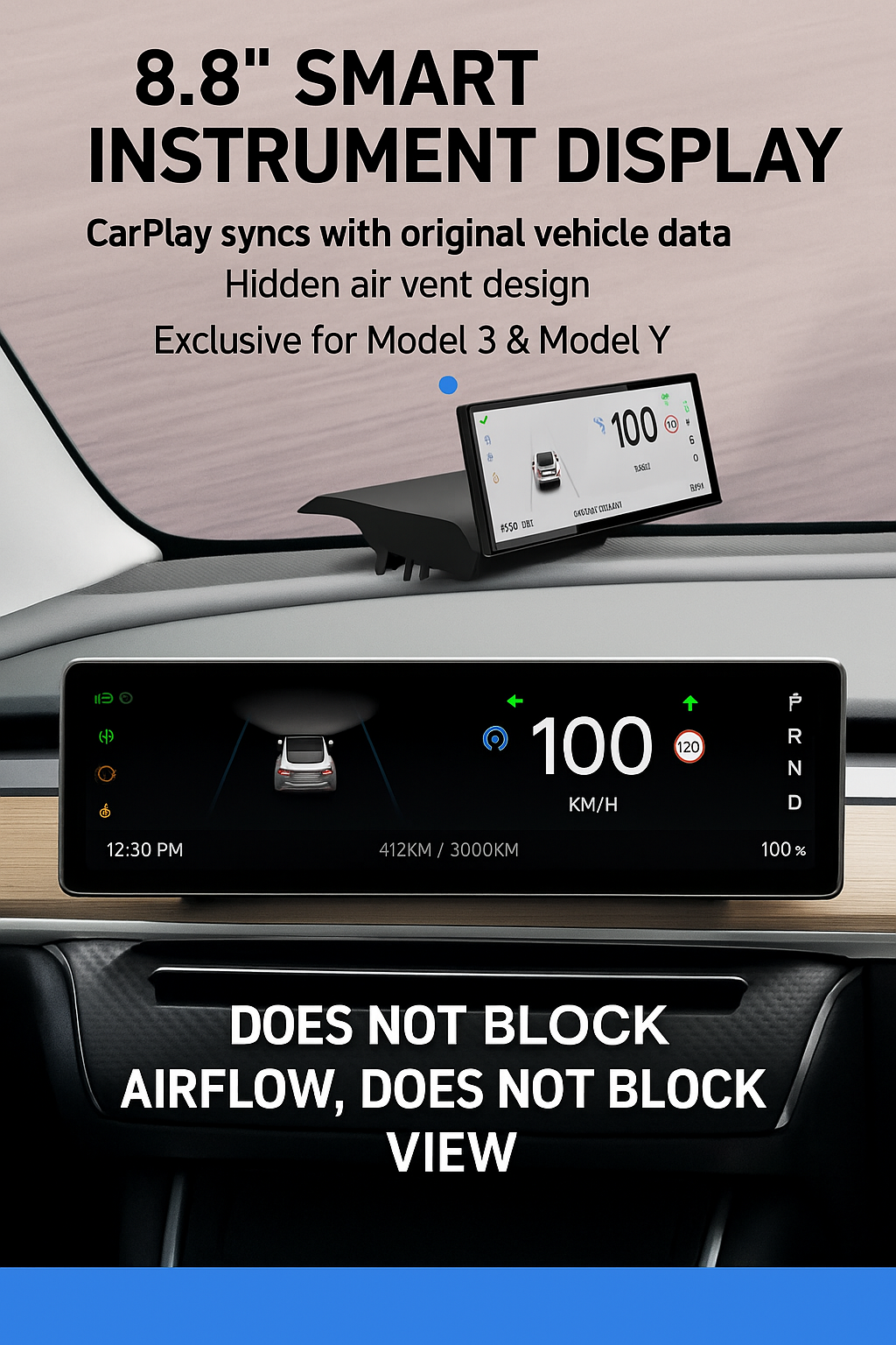 Cluster 2.0 Instrument Display - Model Y/3