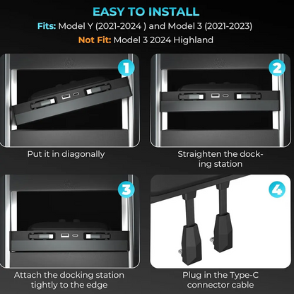 Center Console Retractable Charger - Model Y/3