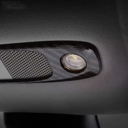 Dome Light Covers, Front and Rear, Carbon Fiber - Model 3/Y