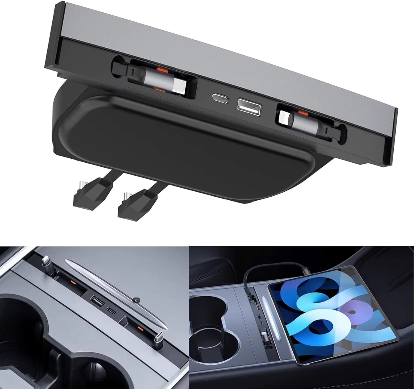 Center Console Retractable Charger - Model Y/3