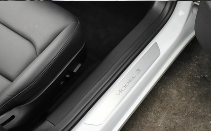 Leather Door Sill Protective Covers (Set of 4) - Model 3 2017-2023